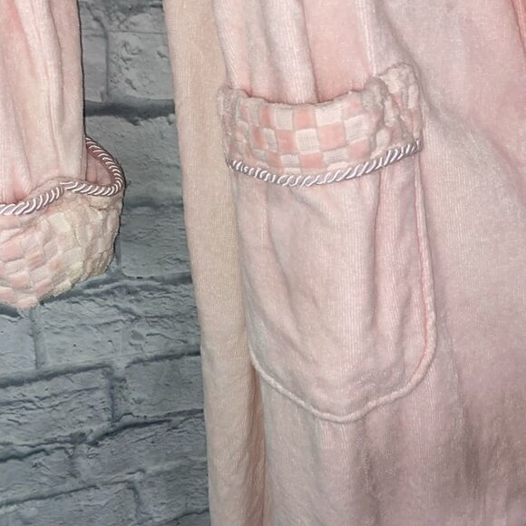 Cabernet cotton blend terry bathrobe w/satin lining & pockets Med - Picture 2 of 13